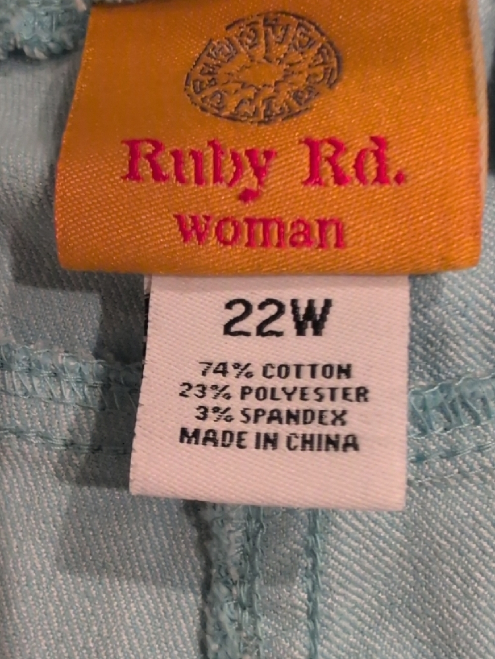 Ruby Rd. Pale Baby Blue Women's Pants - Picture 4 of 4